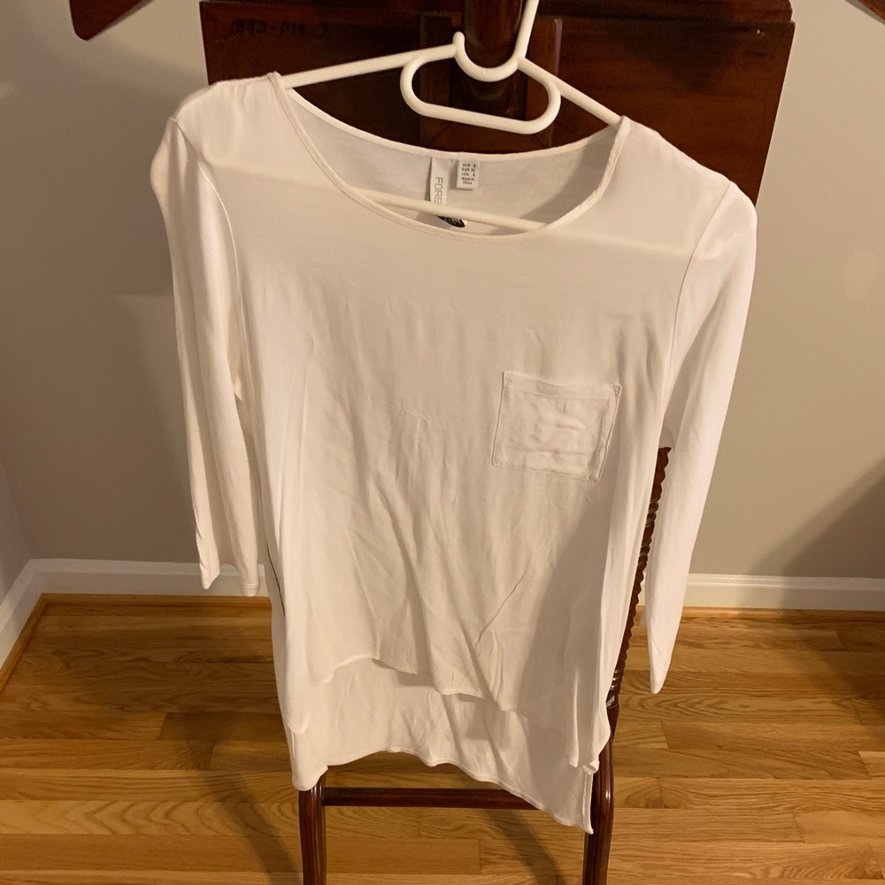 Forever New long sleeve cream white top